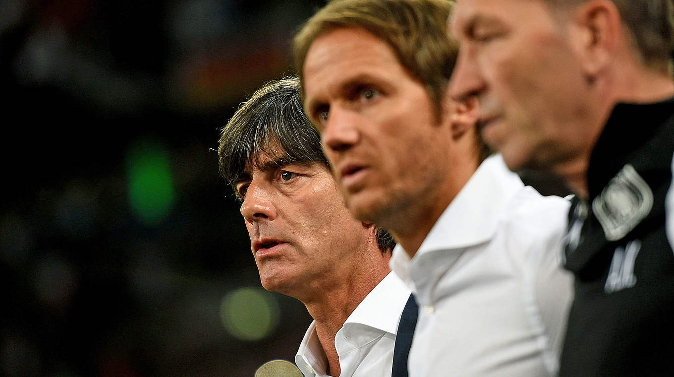 Wieder auf Beobachtungstour in der Bundesliga: Löw, Schneider und Köpke (v.l.) © 2014 Getty Images