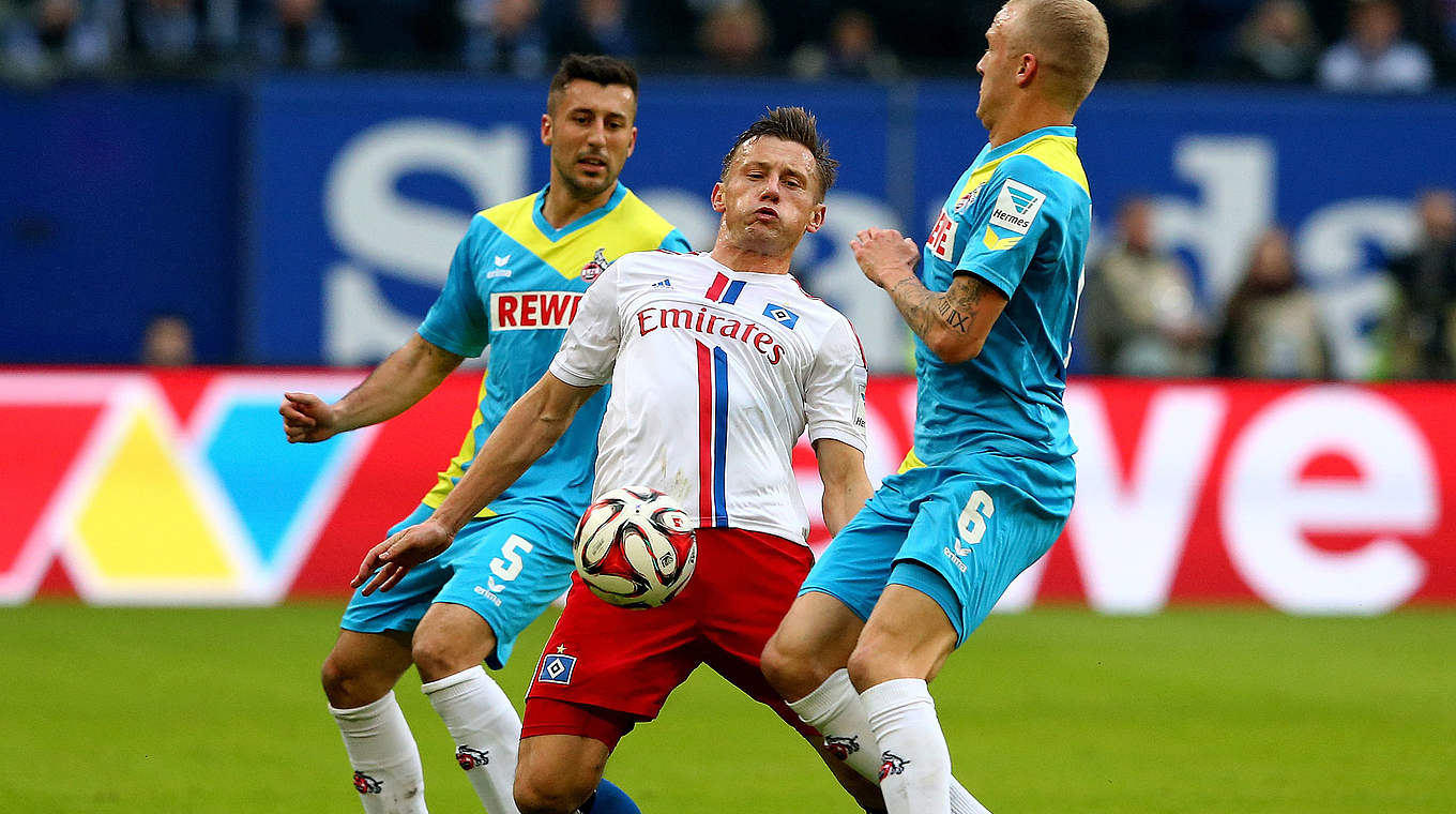 Torloses Comeback: HSV-Neuzugang Ivica Olic (M.) gegen Köln © 2015 Getty Images