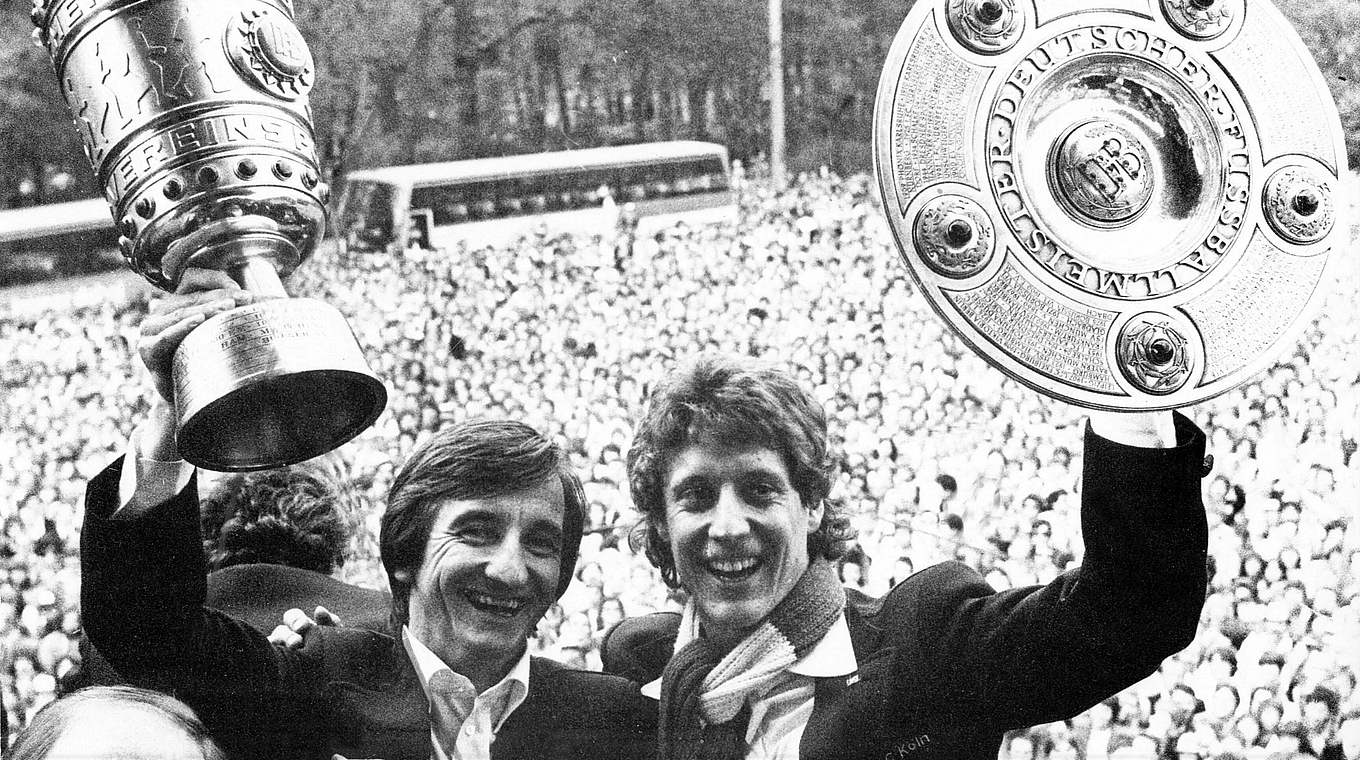 Hannes Löhr and Toni Schumacher celebrate the double in 1978 with 1. FC Köln. © imago sportfotodienst