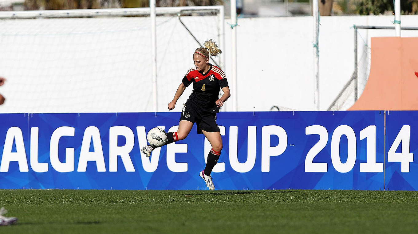 Leonie Maier's last international game was against China in the 2014 Algarve Cup © imago