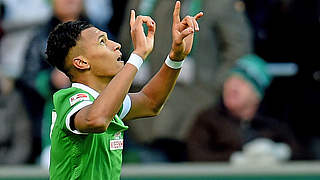 Cool-as-you-like: Davie Selke handed Bremen the lead © Getty Images/AFP