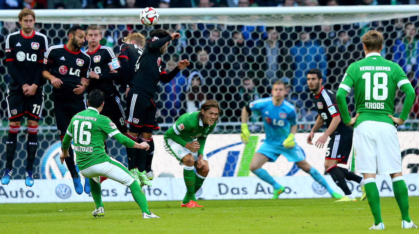 Zlatko Junuzovic's free kick proved to be the winning goal for SVW © 2015 Getty Images