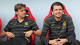 Einst beim BVB, nun bei Bayer: Cheftrainer Peter Hyballa und Assistent Jörg Behnert (l.) © imago sportfotodienst