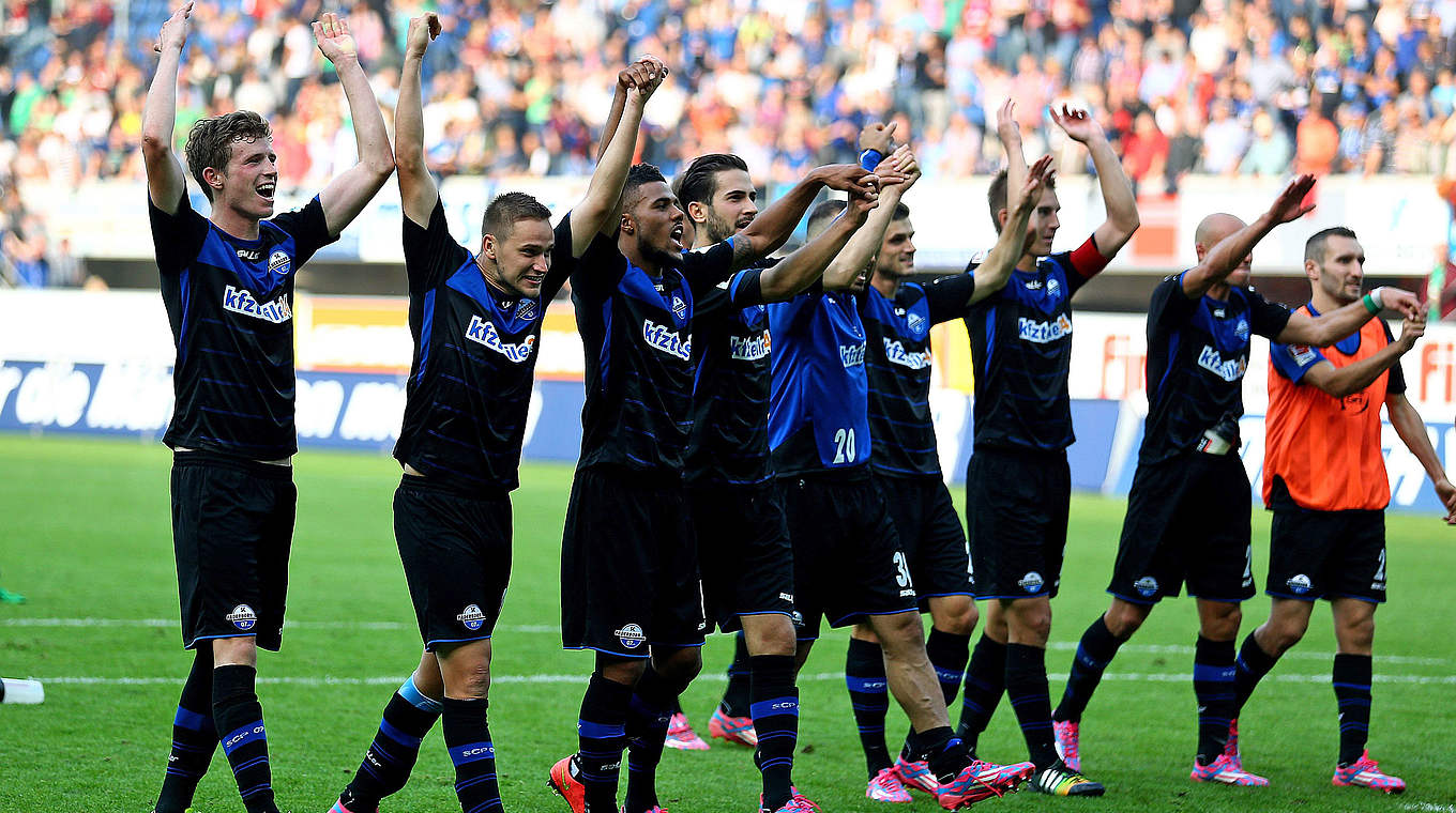 Hatte nach dem vierten Spieltag noch mehr Grund zum Jubeln: der SC Paderborn © 2014 Getty Images