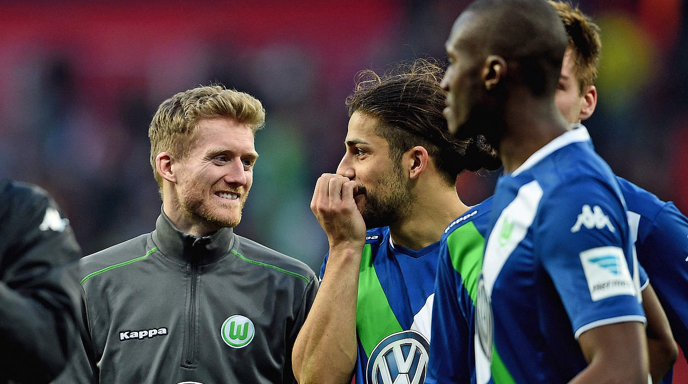 Angekommen im neuen Team: André Schürrle und der VfL Wolfsburg © 2015 Getty Images