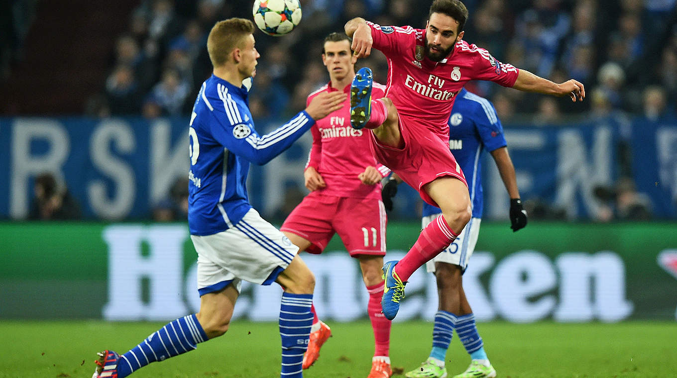 Schalke 04's Felix Platte had a strong Champions League debut © 2015 Getty Images