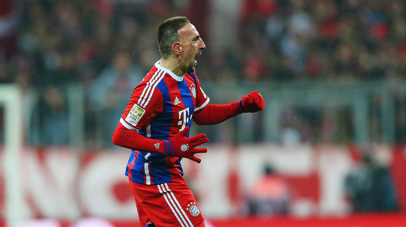 Ribéry scored Bayern's second of the game © 2015 Getty Images