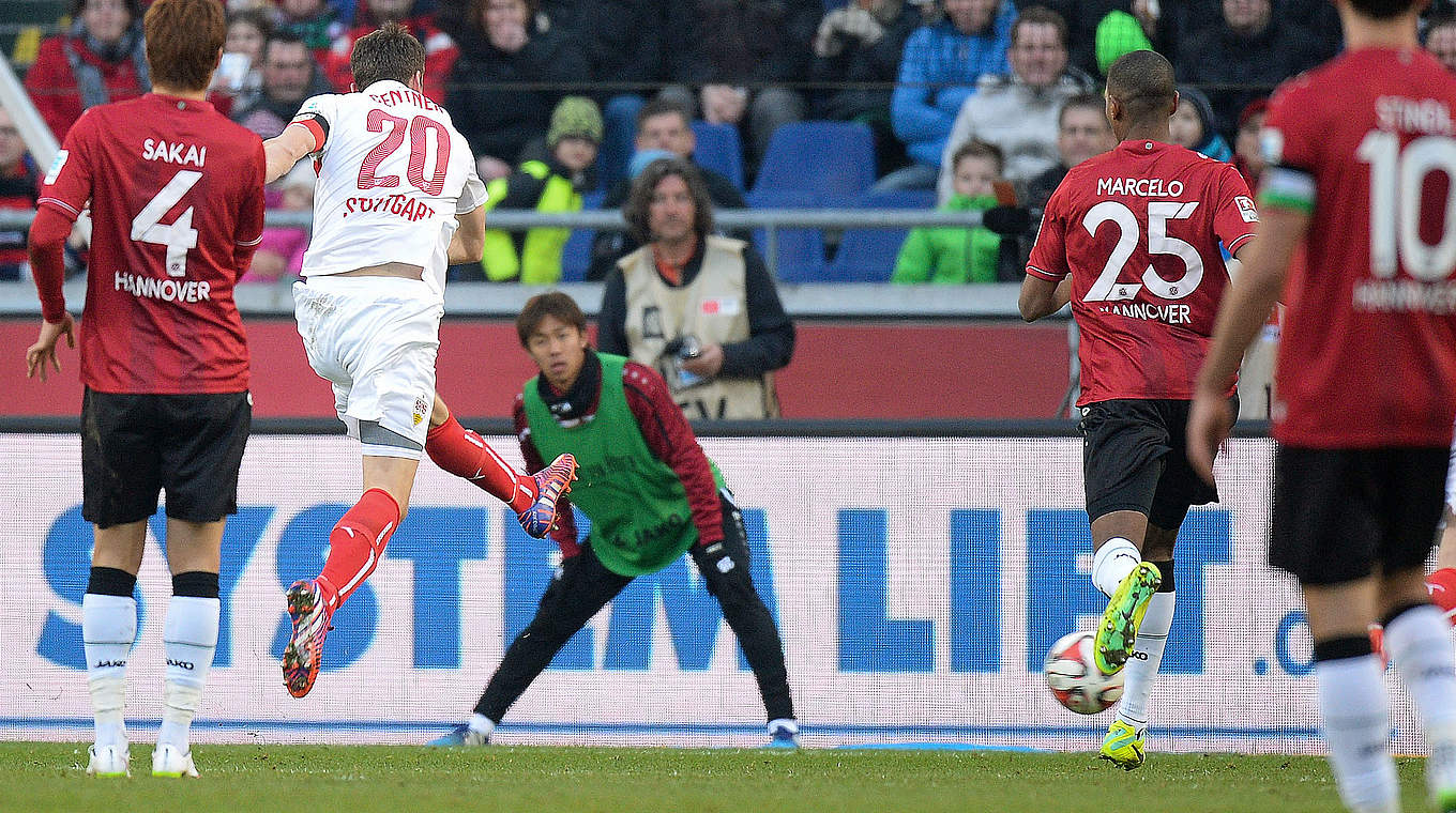 Christian Gentner scored VfB Stuttgart's goal in their 1-1 draw © 2015 Getty Images
