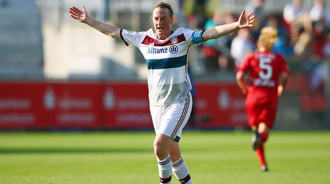 Überraschungsmeister 2015 mit dem FC Bayern München: Kapitänin Melanie Behringer © 2014 Getty Images