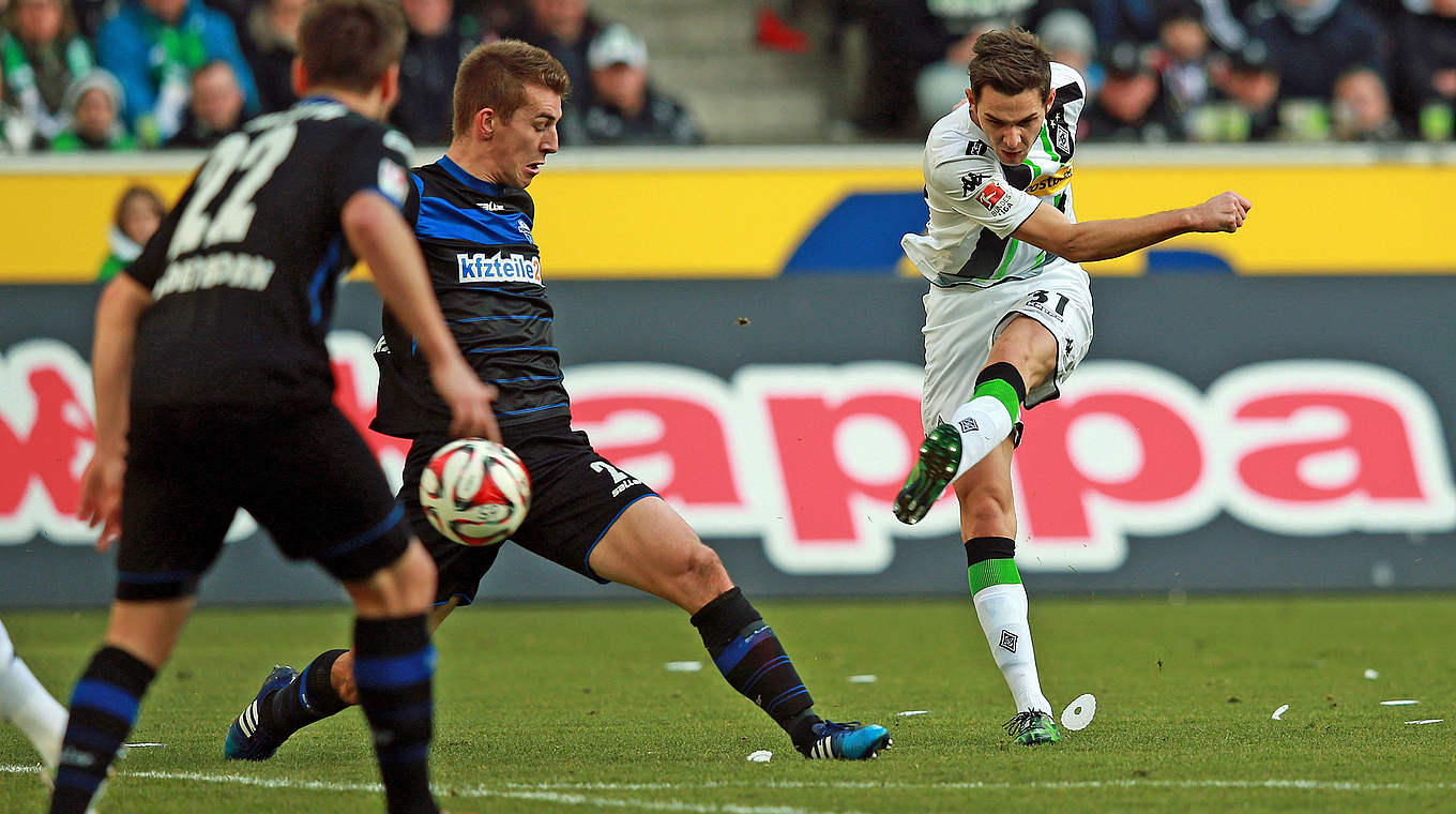 Immer gefährlich: die Borussia um Stürmer Branimir Hrgota (r.) © 2015 Getty Images