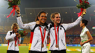 Laudehr (2.v.r.) mit Bronzemedaille in Peking 2008: 