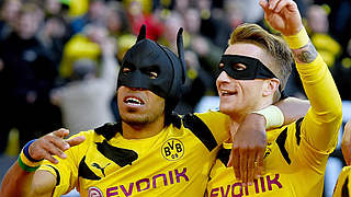 Both Aubameyang and Reus should have received yellows © 2015 Getty Images