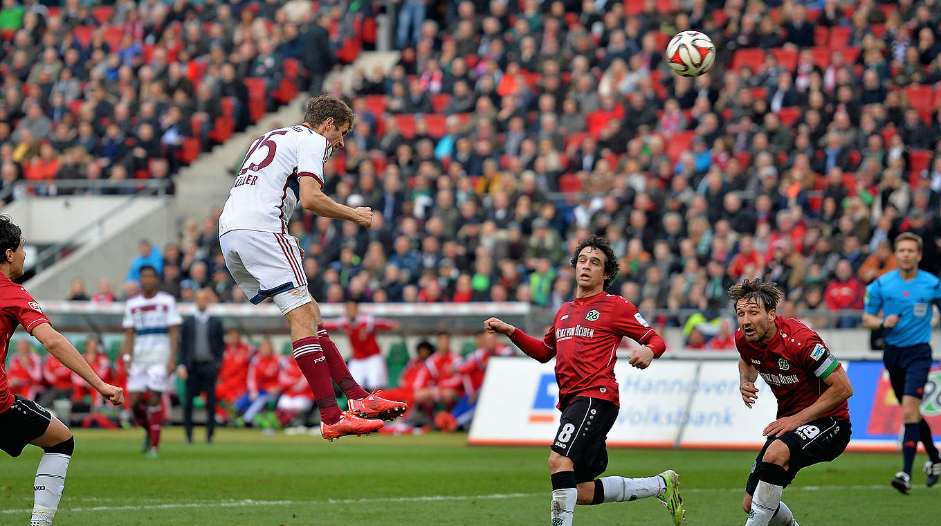 Der Kopfball zum 3:1: Thomas Müller © 2015 Getty Images