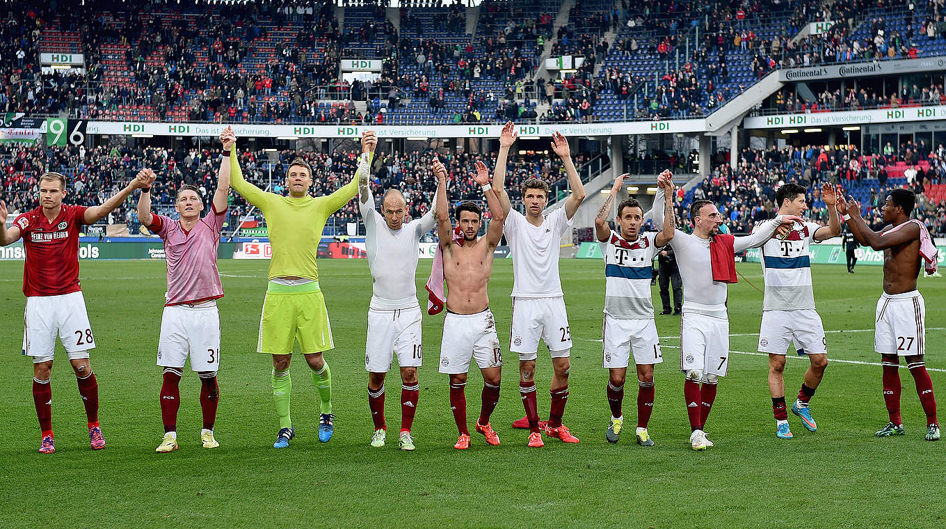 Auch in Hannover erfolgreich: die Spieler von Bayern München © 2015 Getty Images