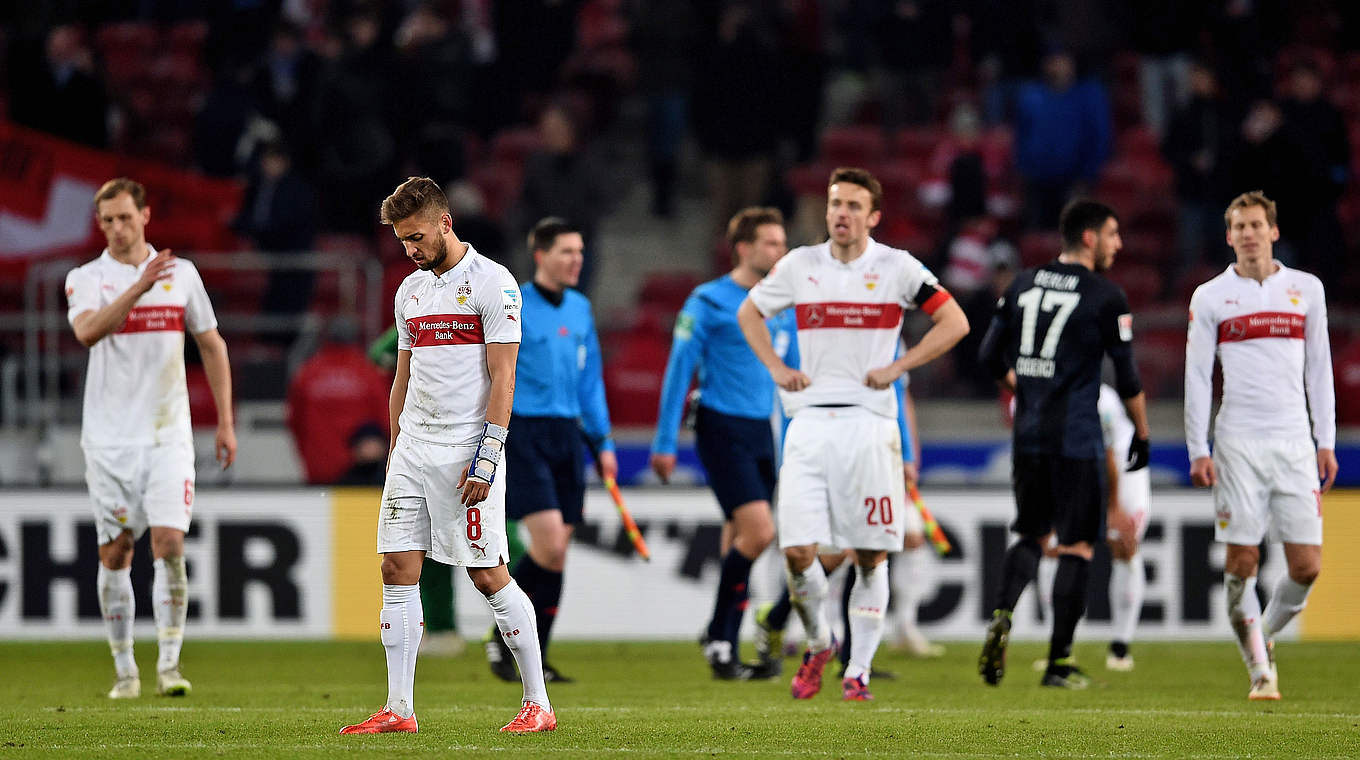 The mood in Stuttgart wasn't a happy one after the 0-0 draw with Hertha BSC © 2015 Getty Images