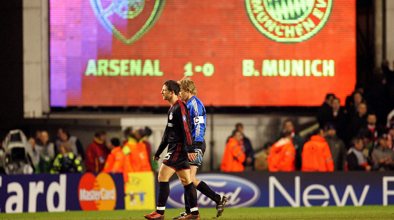 Zitterpartie im Highbury-Stadion: Dem FC Bayern reicht 2005 ein 0:1 gegen Arsenal © imago