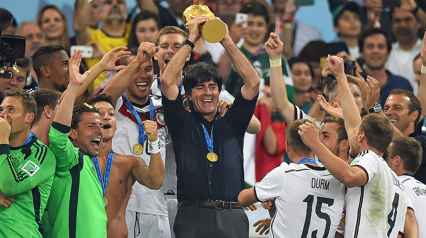 Löw with the World Cup: "Our aim is to prove why we won the World Cup in Brazil" © 2014 Getty Images