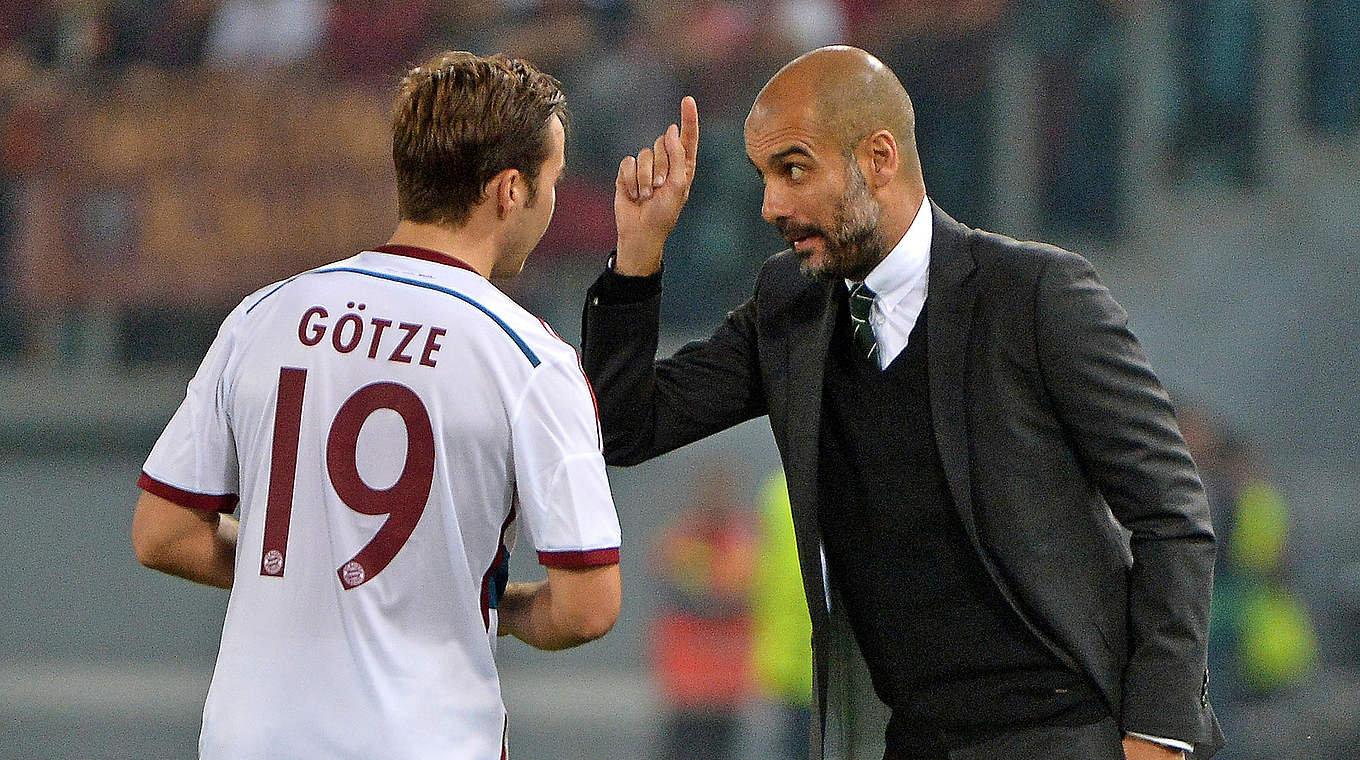 Mario Götze and manager Pep Guardiola have a good relationship © Getty