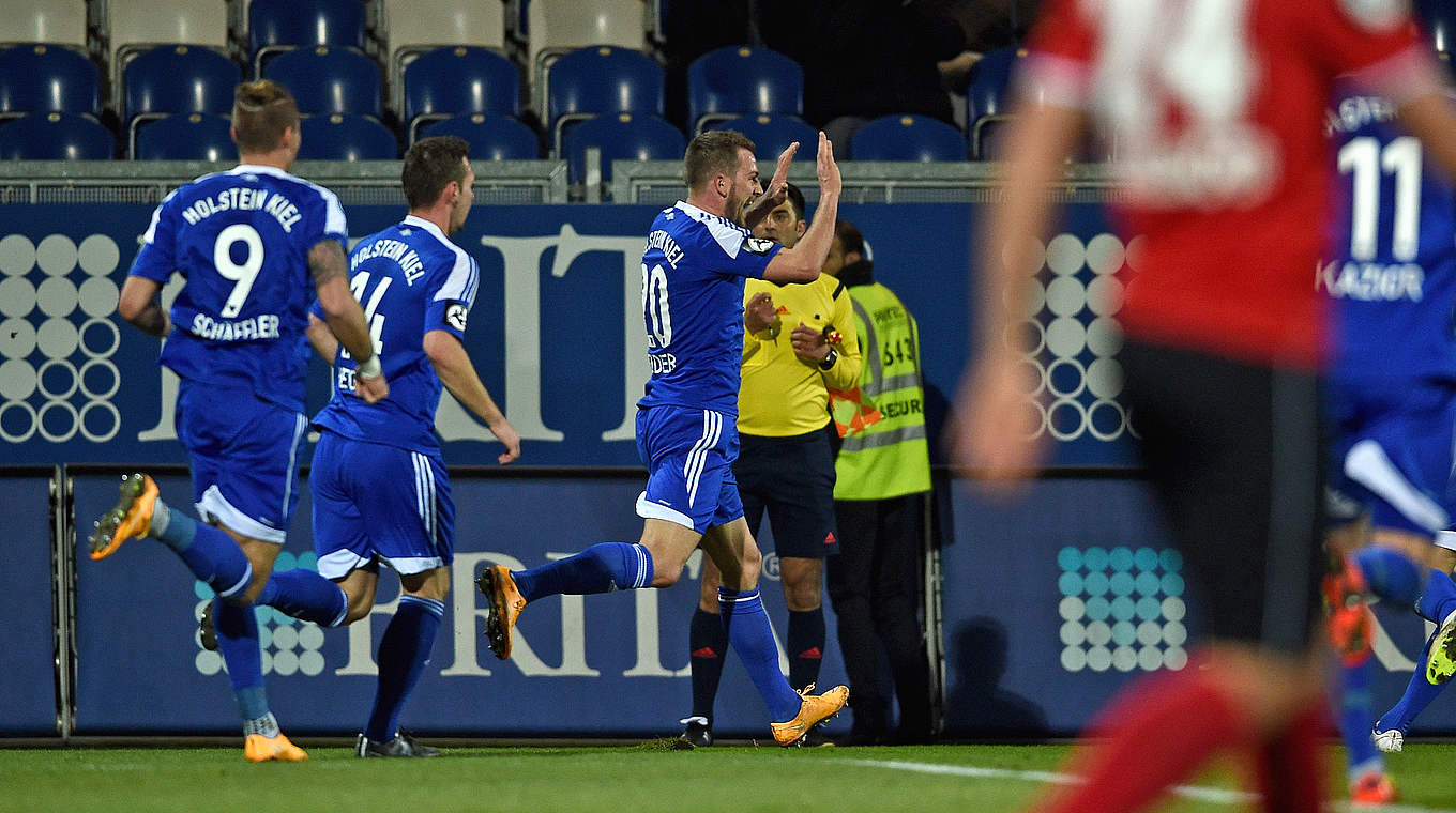 Matchwinner für Holstein: Marc Heider (r.) jubelt © 2015 Getty Images