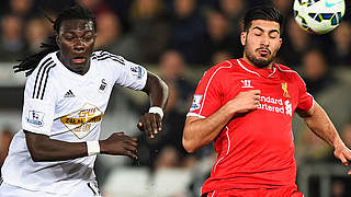 Erfolgreich mit Liverpool in Swansea: Emre Can (r.) © 2015 Getty Images