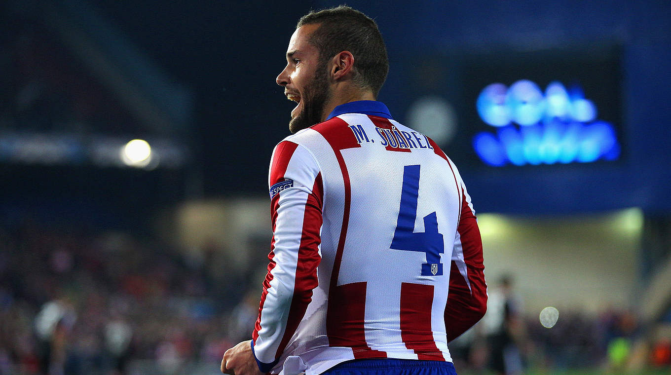 Atletico's Mario Suarez's deflected shot made it 1-0 © 2015 Getty Images