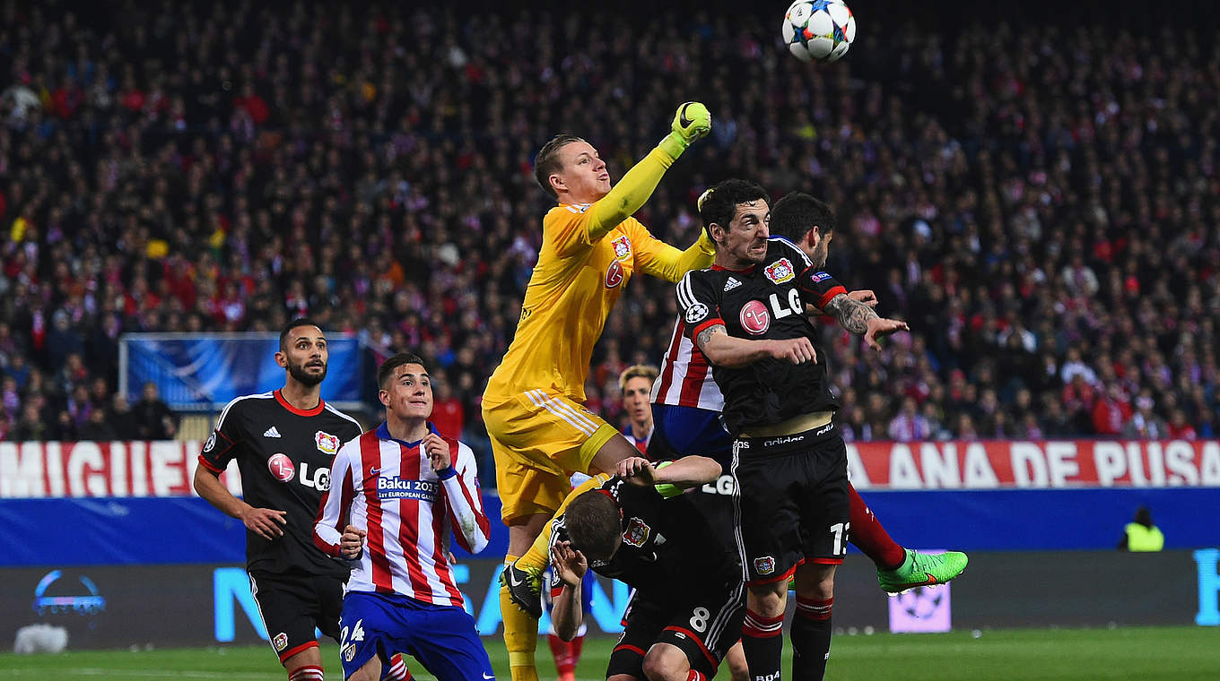 As in the first leg, Leno was in extremely good form for Leverkusen © 2015 Getty Images