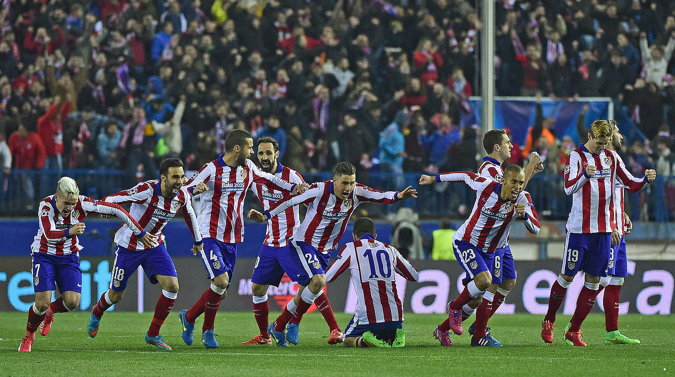 Der Moment der Erlösung: Atletico zieht im Elfmeterschießen ins Viertelfinale ein © AFP/Getty Images