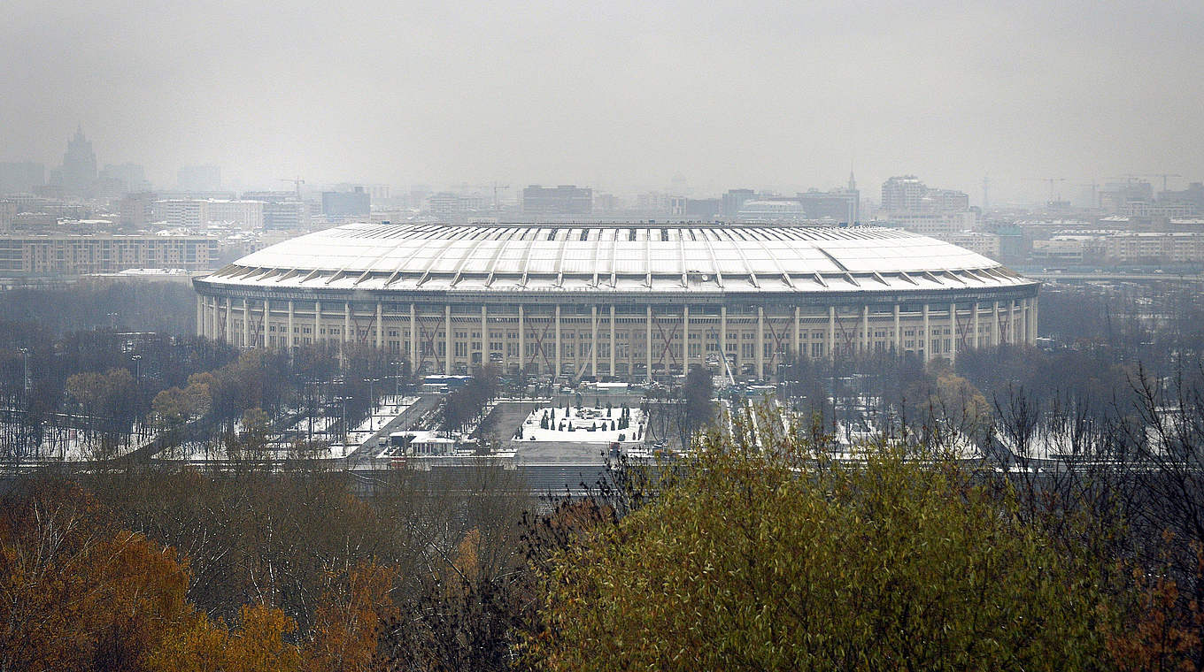 Hier findet das WM-Eröffnungs- und Endspiel 2018 statt: Im Luschniki-Stadion in Moskau © ALEXANDER NEMENOV/AFP/Getty Images