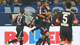 Matchwinner auf Schalke: Karim Bellarabi (2.v.r.) © 2015 Getty Images