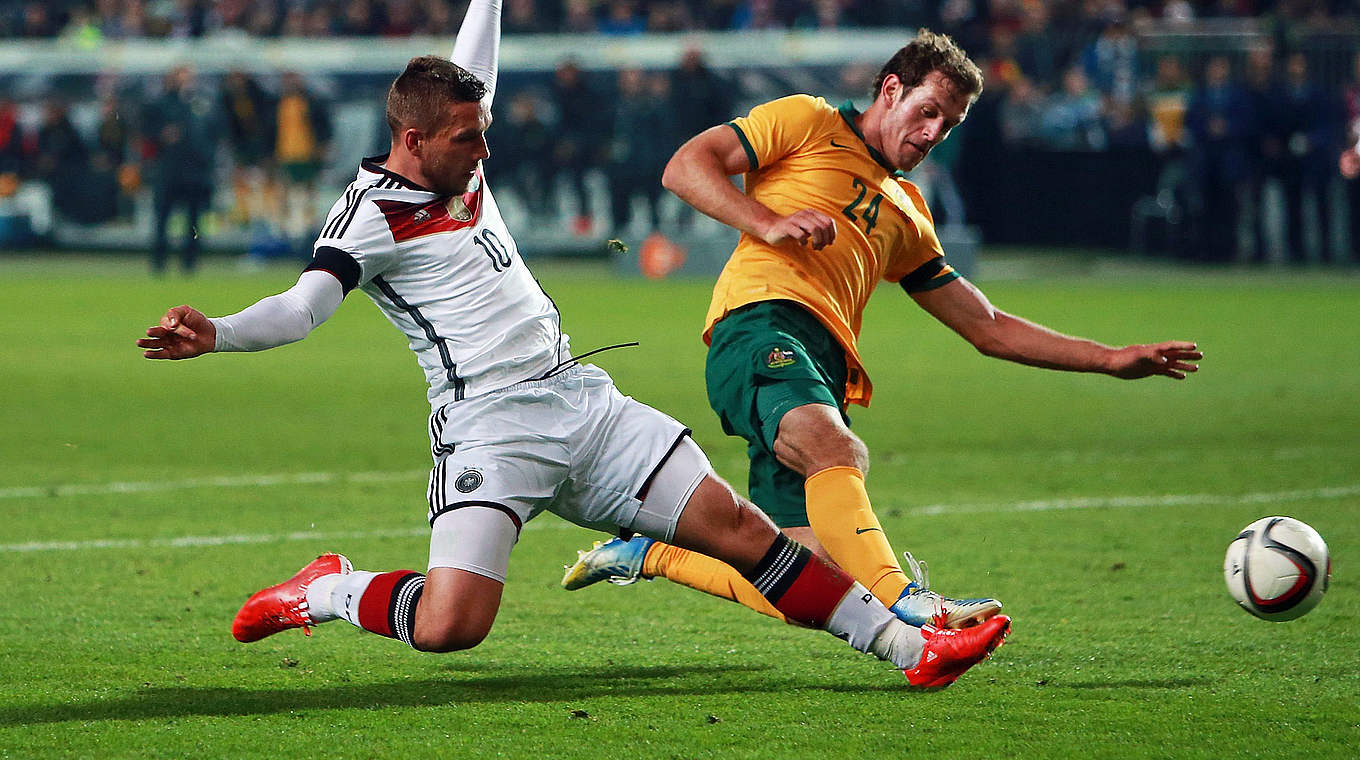 Ausgleichstreffer kurz vor dem Abpfiff gegen Australien erzielt: Lukas Podolski (l.) © 2015 Getty Images