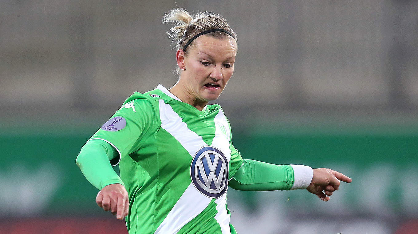Germany international Alexandra Popp is hoping to win the title with Wolfsburg © 2015 Getty Images