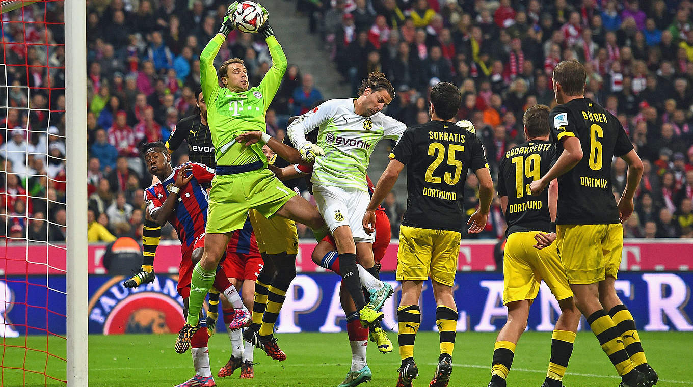 Dortmund against Bayern is also a battle of the goalkeepers: Neuer against Weidenfeller © 2014 Getty Images