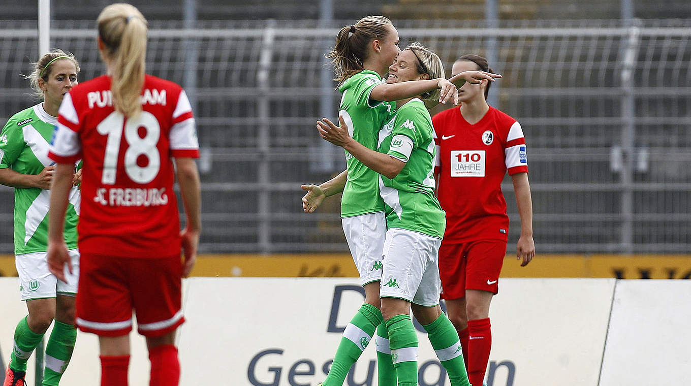 Wolfsburg needed extra time to overcome SC Freiburg in their semi final © 2014 Getty Images