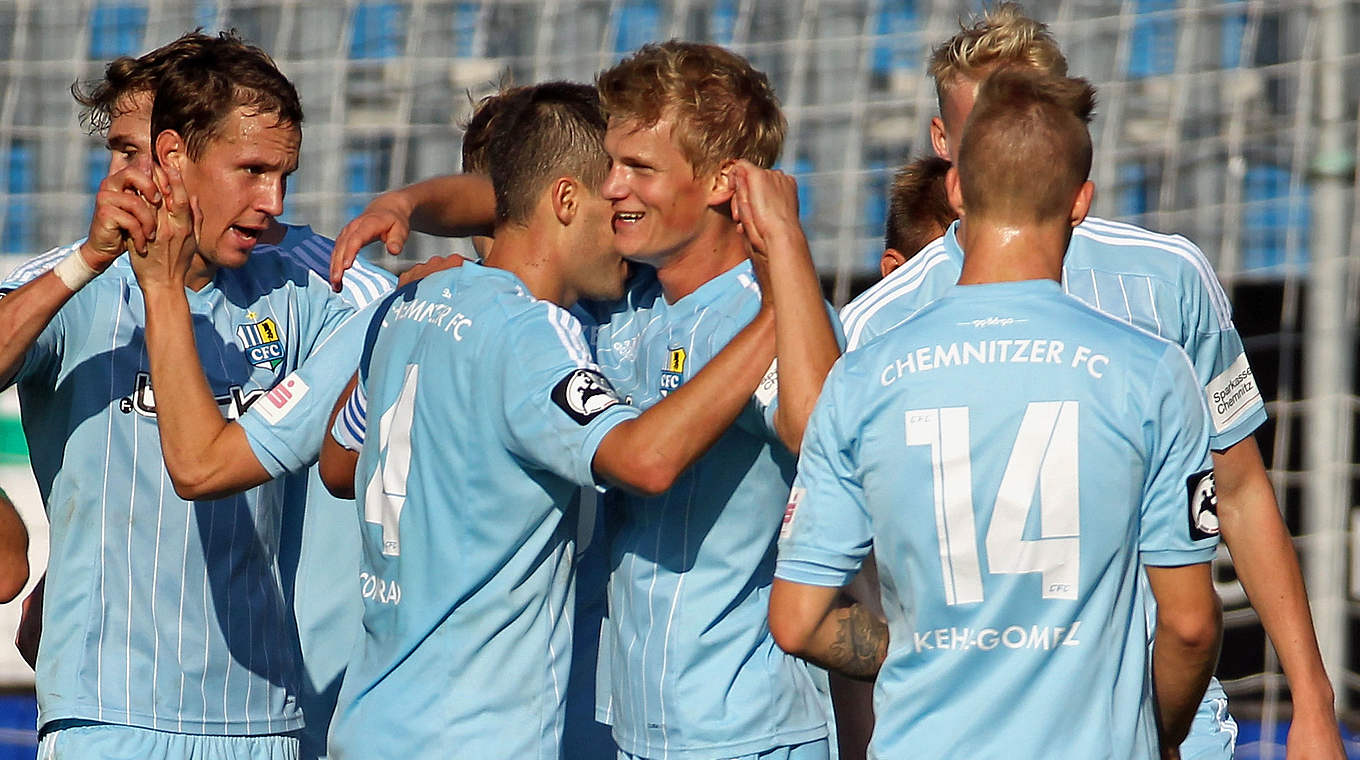 Erfolgreich im Derby gegen Dynamo Dresden: der Chemnitzer FC © 2014 Getty Images