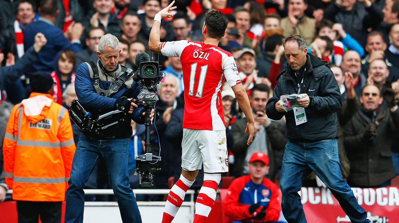 It was Özil's fifth goal of the season © 2015 Getty Images