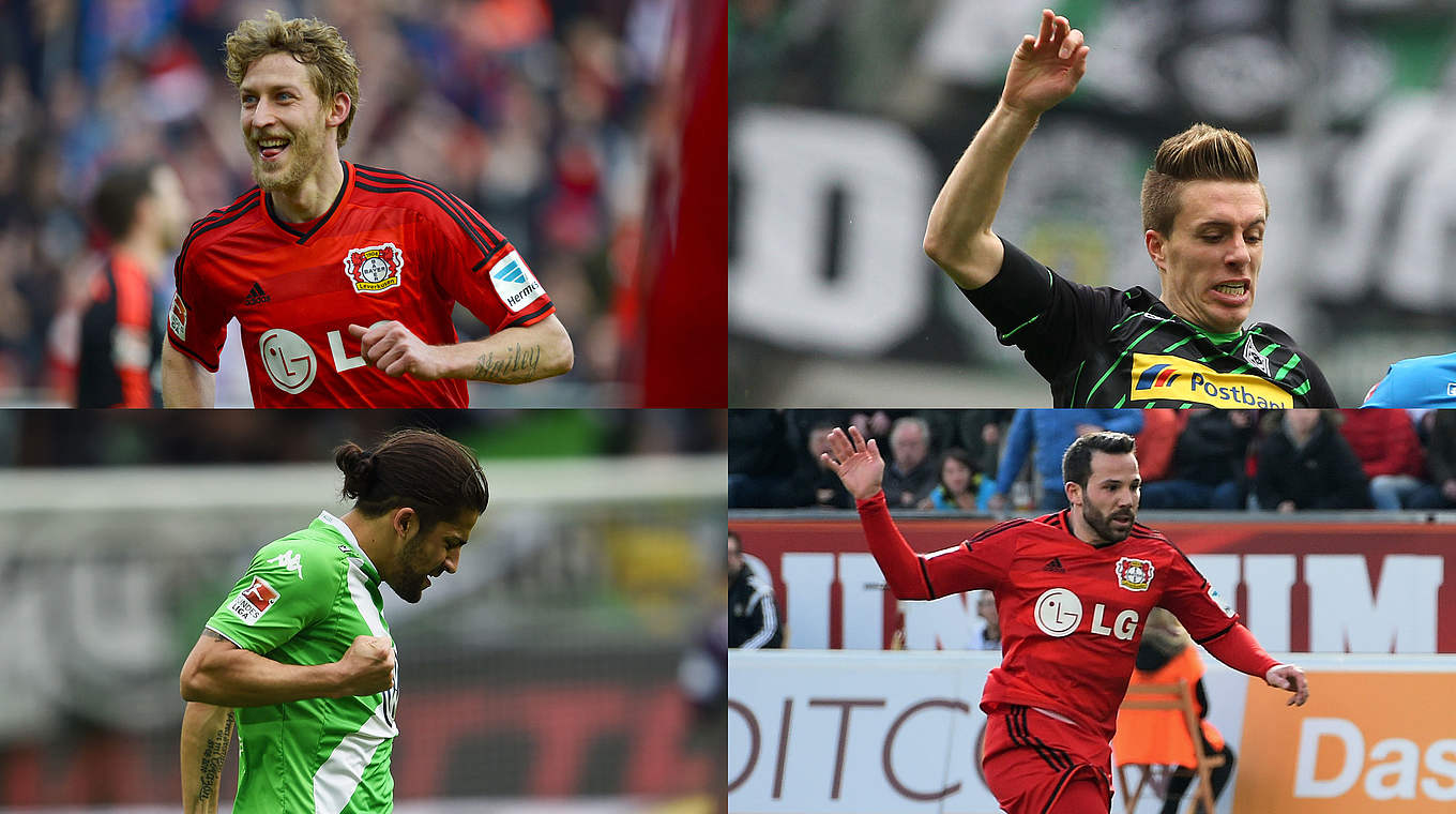 Vier Doppelpacker im Uhrzeigersinn (v.o.l.): Kießling, Herrmann, Castro, Rodriguez © 2015 Getty Images