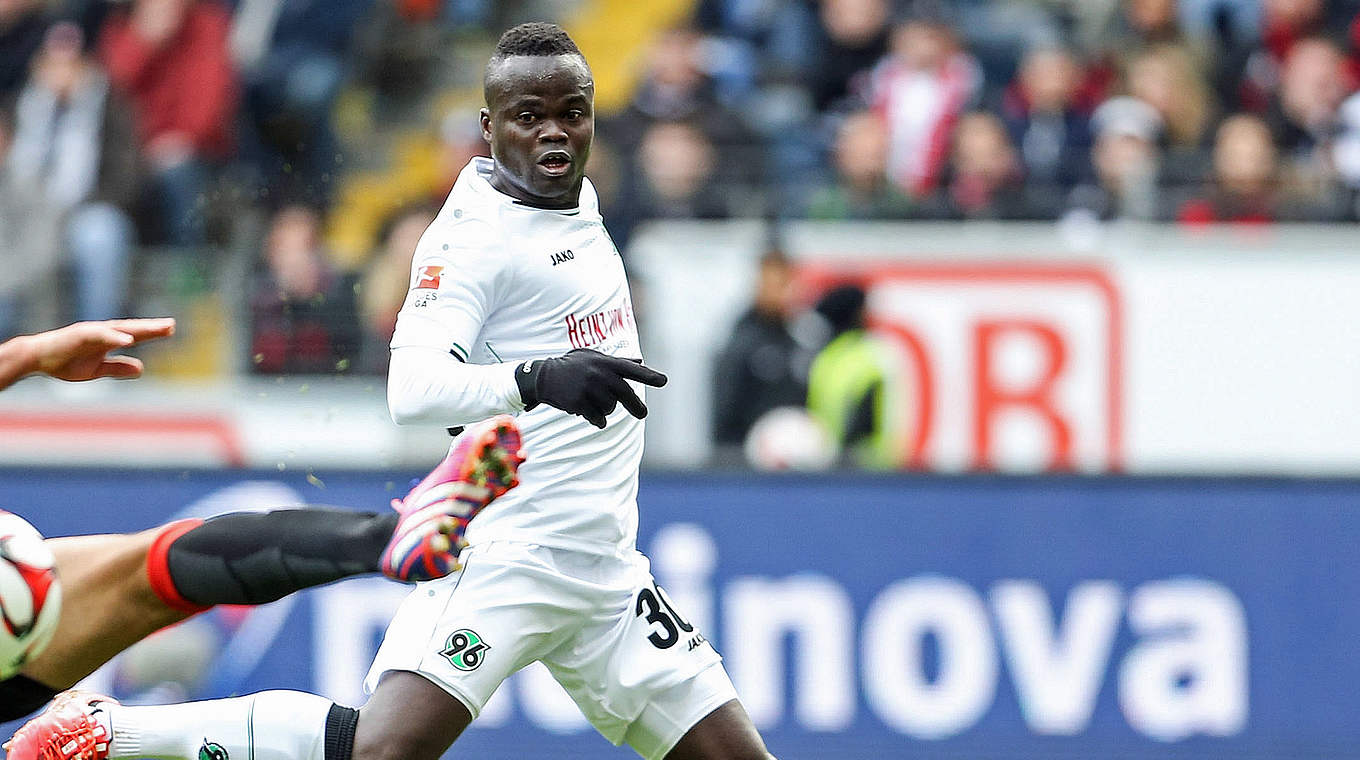 Didier Ya Konan scored for Hannover in the 2-2 draw against Eintracht Frankfurt © 2015 Getty Images