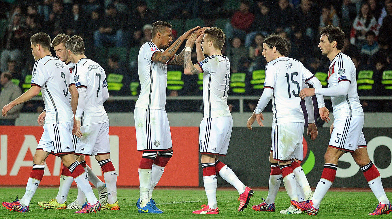Germany won their EURO 2016 qualifier against Georgia © VANO SHLAMOV/AFP/Getty Images