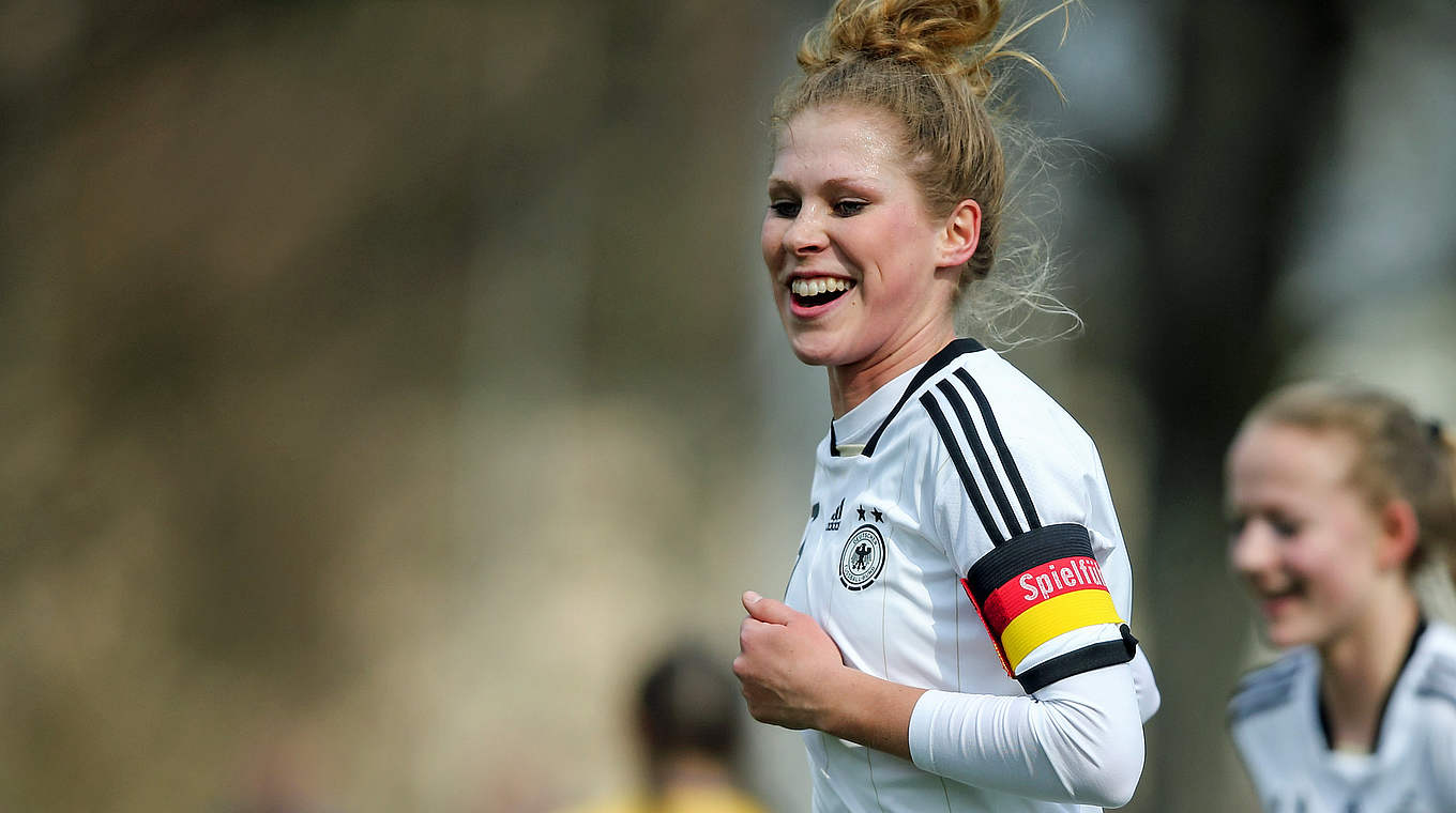 Treffer im Spiel gegen die Ukraine: DFB-Mannschaftsführerin Rebecca Knaak © 2015 Getty Images
