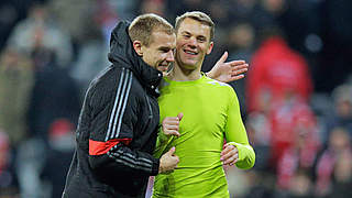 Der eigene Bundesligarekord winkt: Bayern-Nationalspieler Badstuber und Neuer (v.l.) © 2015 Getty Images