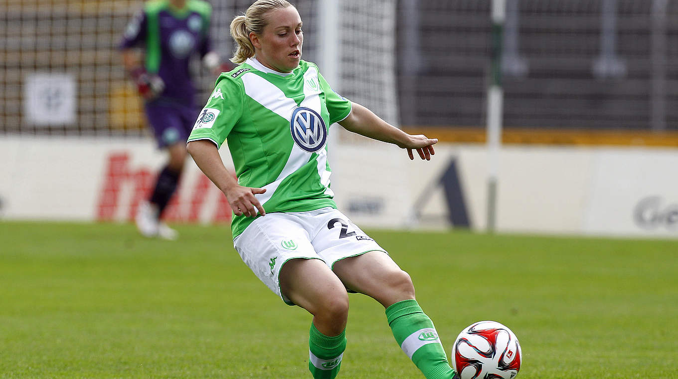 Defensivspezialistin mit über 150 Spielen für den VfL Wolfsburg: Stephanie Bunte © 2014 Getty Images