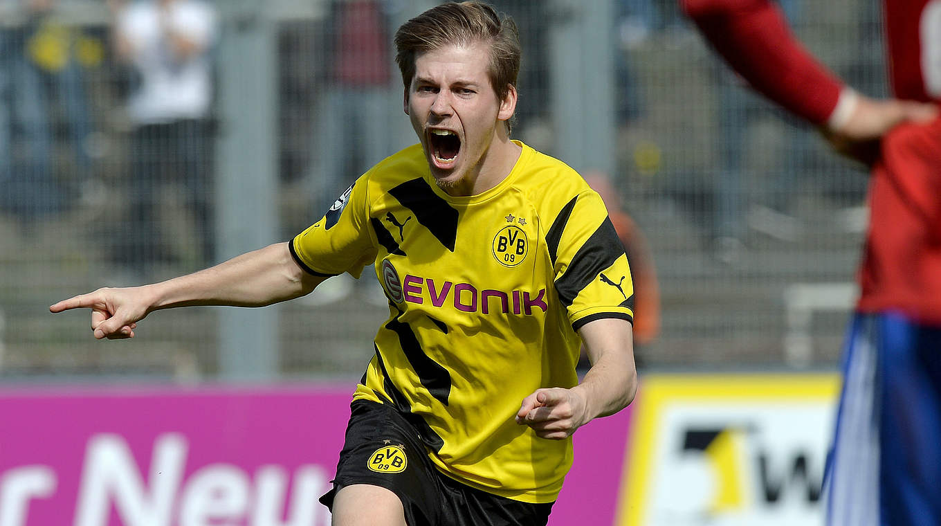 Die beste Abwehr aus dem Quartett im Abstiegskampf: Borussia Dortmund II © 2015 Getty Images