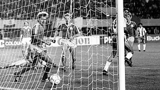 Madjer's backheel goal pulled Porto level in the final of the 1987 European Cup © imago/Horstmüller