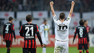 In Jubellaune: Max Kruse und Gladbach © 2014 Getty Images