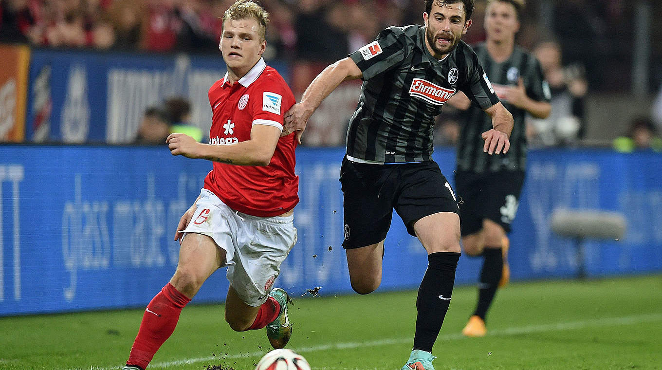 Who has the edge in the relegation battle - Geis and Mainz or Mehmedi and Freiburg?  © 2014 Getty Images