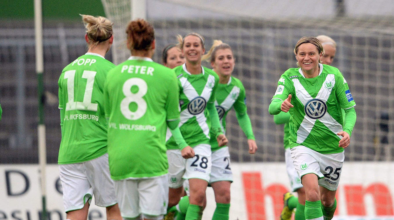 Wollen auch gegen Paris wieder jubeln: Die Frauen des VfL Wolfsburg © Jan Kuppert