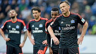 Warten seit 496 Minuten auf einen eigenen Treffer: Ivica Olic (r.) und der HSV © 2015 Getty Images