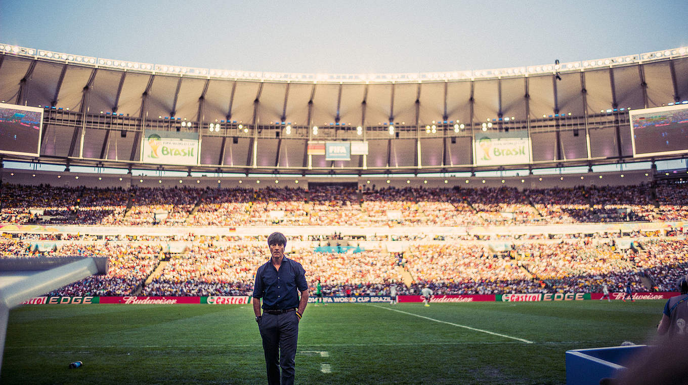13. Juli 2014, WM-Finale I: Joachim Löw vor dem Duell mit Argentinien in Rios Maracana © Paul Ripke