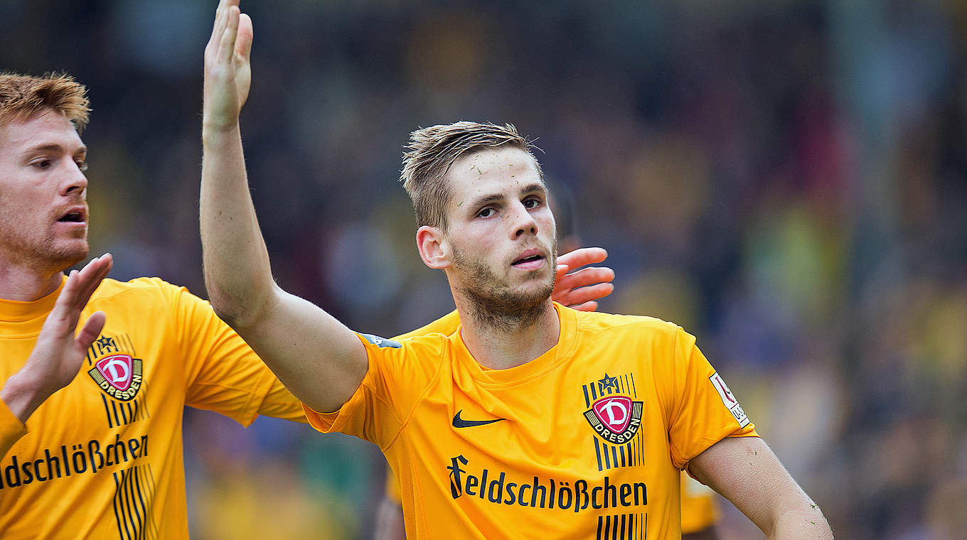 Top-Torjäger bei Dresden: Justin Eilers (r.) © 2014 Getty Images