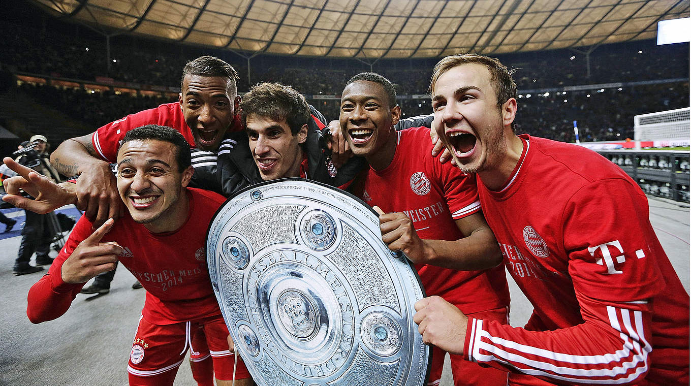 Boateng and Co. collect the Bundesliga title in Berlin in 2014 © 2014 Getty Images